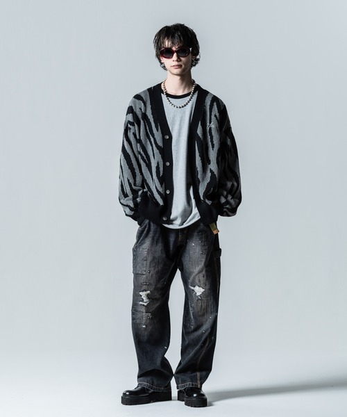 「glamb」 ニットカーディガン L グレー メンズの画像