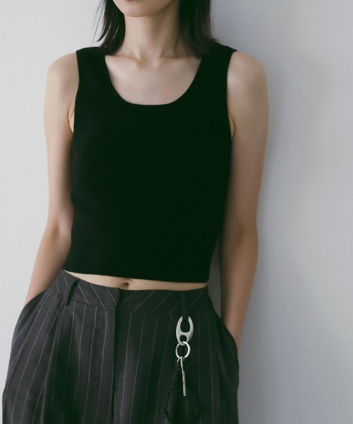 anuke（アンヌーク） タンクトップ ノースリーブ Short Knit Tanktop