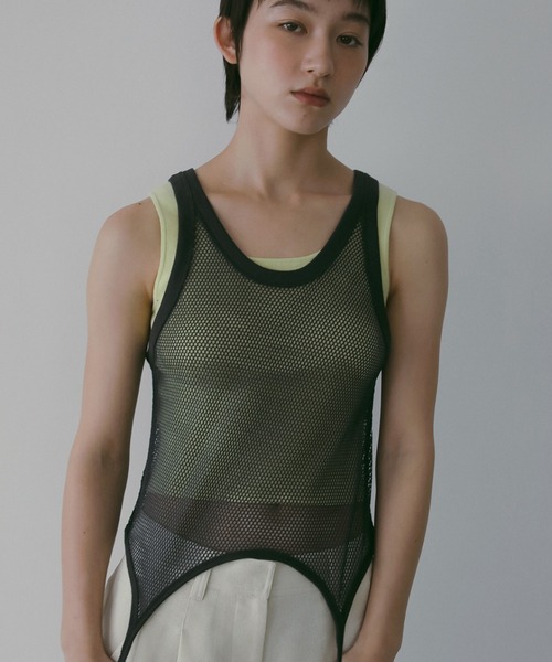 anuke（アンヌーク） タンクトップ ノースリーブ Short Knit Tanktop