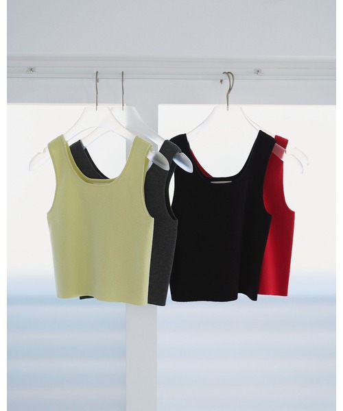 anuke（アンヌーク） タンクトップ ノースリーブ Short Knit Tanktop