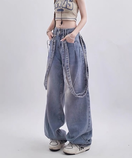 「.KOM」 デニムパンツ L ブルー レディース_画像4
