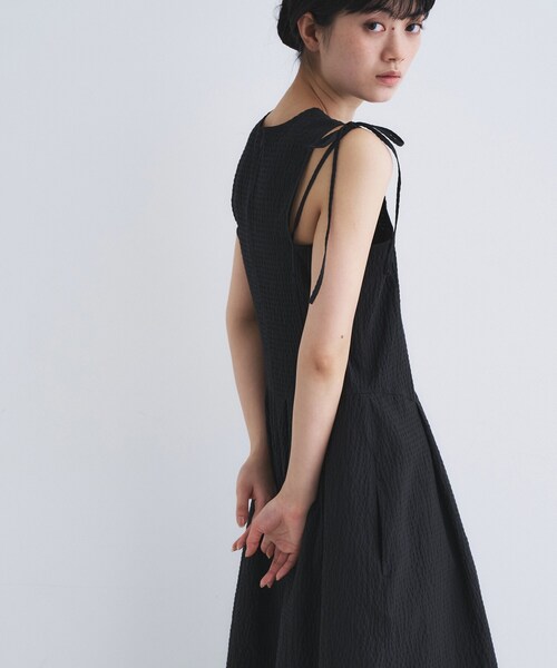 ワンピース shoulder ribbon dressの画像