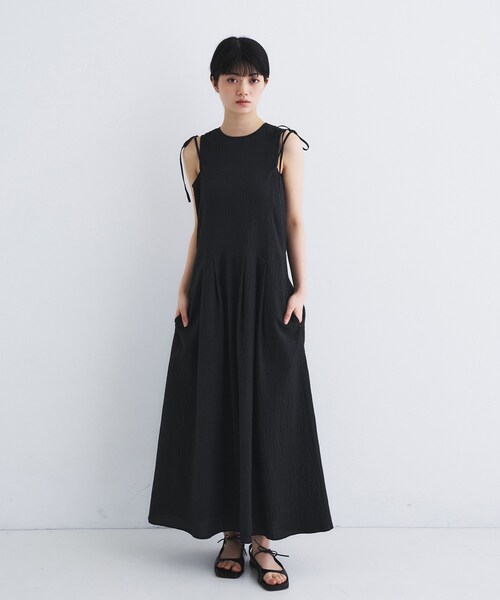 ワンピース shoulder ribbon dressの画像