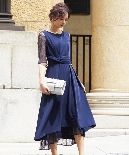「Kana」 半袖ワンピース M ネイビー レディース_画像7