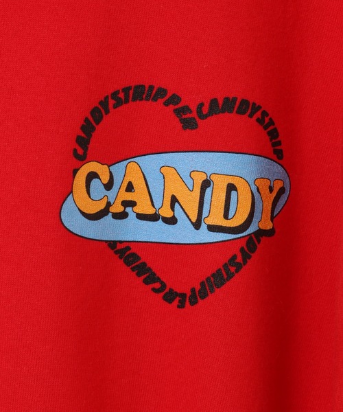 「Candy Stripper」 長袖カットソー 2 レッド レディース_画像2