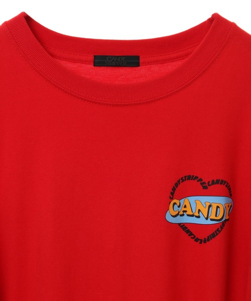 「Candy Stripper」 長袖カットソー 2 レッド レディース_画像4