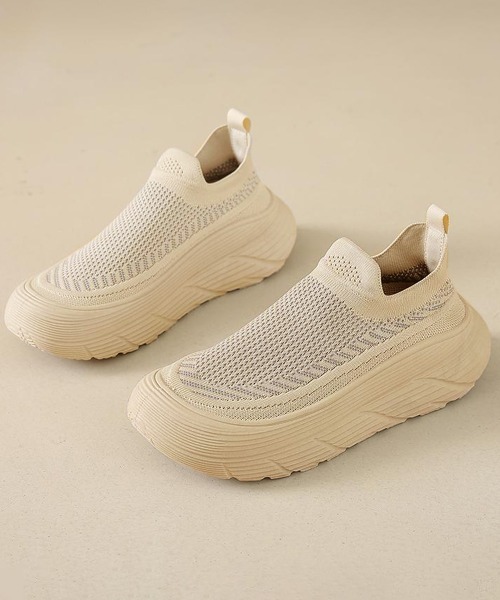 未使用品！Öffen ブラウン メッシュスリッポン　37 miniministore（ミニミニストア） スリッポン 厚底メッシュスリッポン