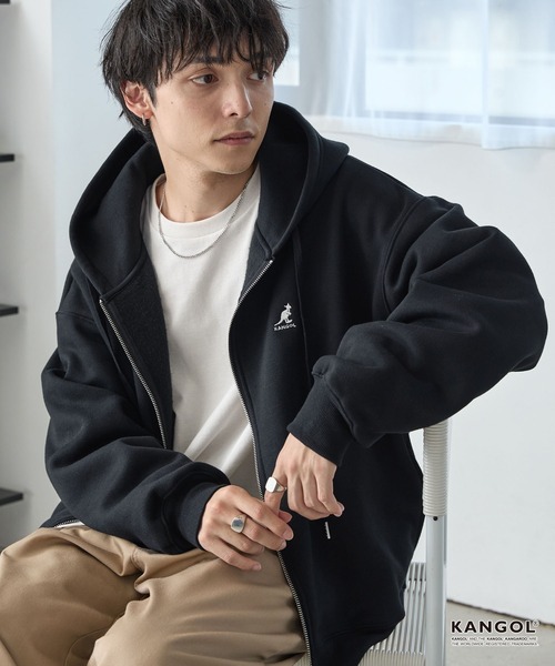 「KANGOL」 ジップアップパーカー L モカ レディース_画像8