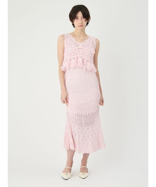 ドレス クロシェニットドレスの画像