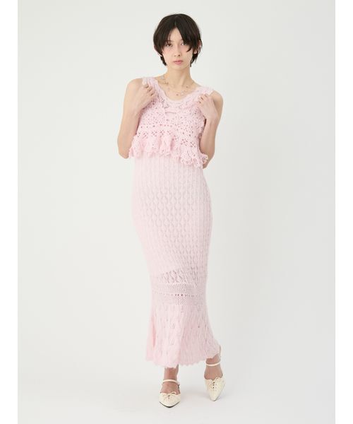 ドレス クロシェニットドレスの画像