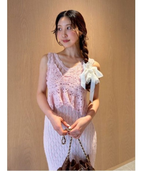ドレス クロシェニットドレスの画像