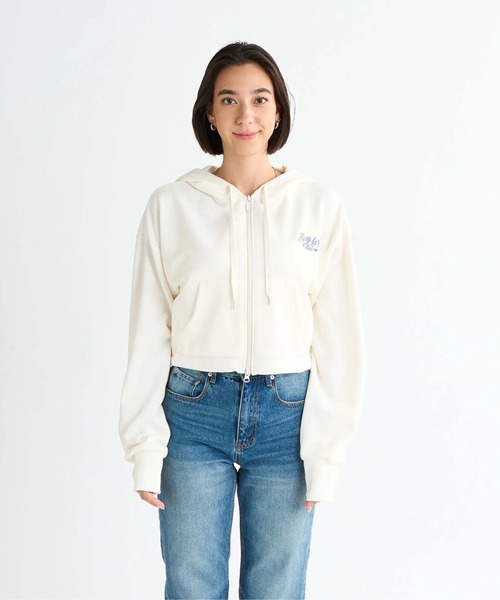 「ROXY」 ジップアップパーカー MEDIUM ピンク レディース_画像2