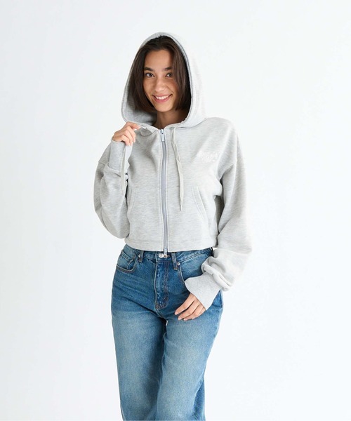 「ROXY」 ジップアップパーカー MEDIUM ピンク レディース_画像6