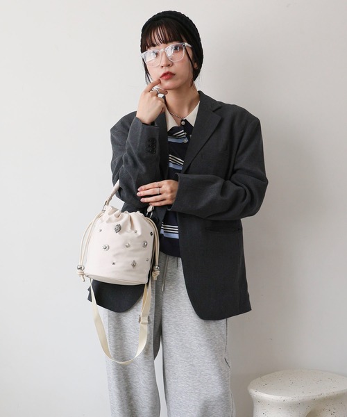 COLDE（コルデ） ショルダーバッグ バッグ コンチョスタッズ2way巾着 