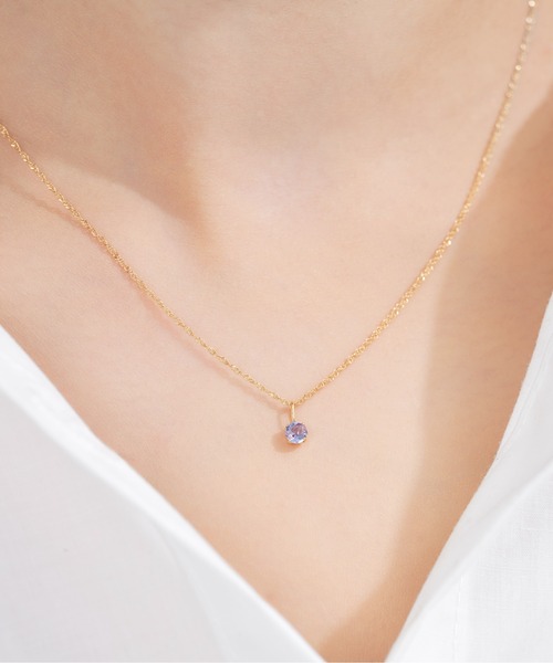 Jewel closet by L&Co. ネックレス K18 ゾイサイト ラウンド
