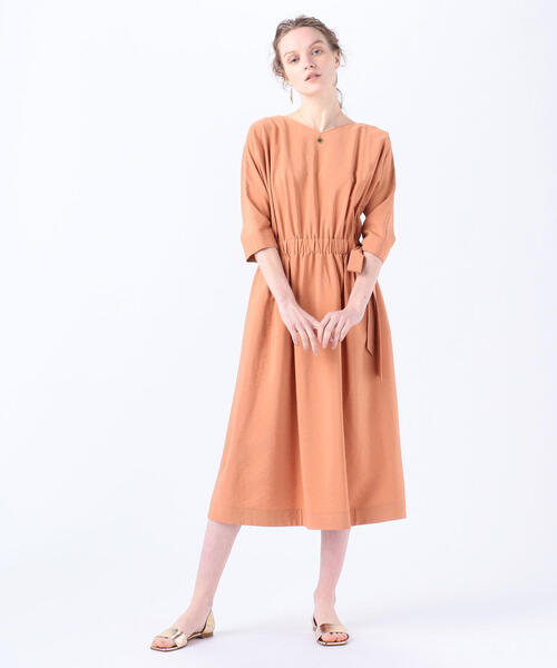 「BALLSEY」 半袖ワンピース 34 ベージュ レディース_画像6