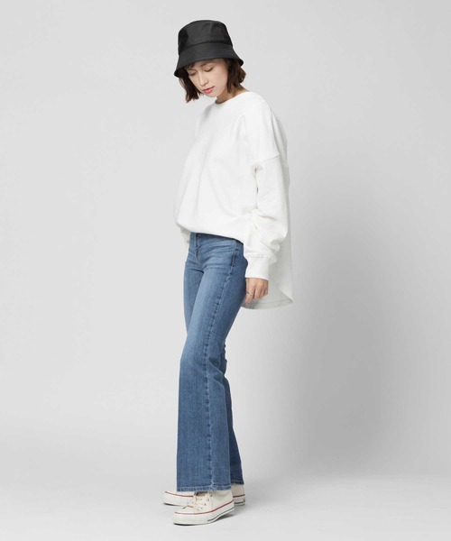 「SOMETHING」 ブーツカットデニムパンツ 26inch ダークインディゴブルー レディース_画像3