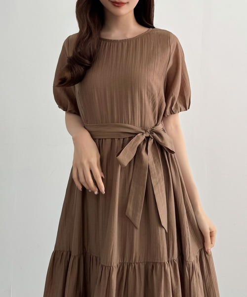 「CENEA」 7分袖ワンピース MEDIUM ブラック レディース_画像9