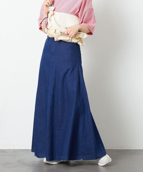 「FREAK'S STORE」 デニムスカート MEDIUM ネイビー レディース_画像7