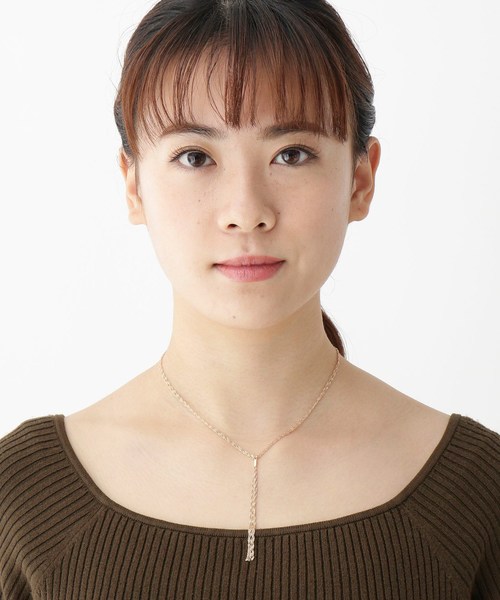 ネックレス K10スクリューチェーンタッセル ネックレス レディースの画像