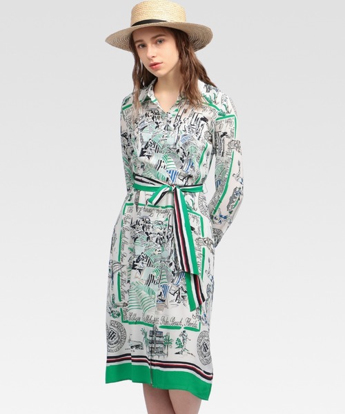 ワンピース シャツワンピース スカーフプリントシルクワンピース Zozotown Paypayモール店 通販 Paypayモール