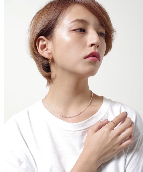ネックレス アクセサリー チェーン シルバー リング ショート Taaii ネックレス : SILVER 925 AZUKI CHAIN SHORT NECKLACE