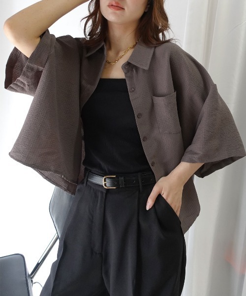 CORNERS（コーナーズ） ブラウス シャツ ビッグハーフスリーブシャツ
