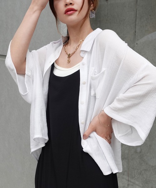 オーラリー ハードツイスト ツールドビー ハーフスリーブシャツ 日本製 サイズ3 AURALEE[オーラリー] 2024SS HARD TWIST WOOL DOBBY SHIRT [BLUE