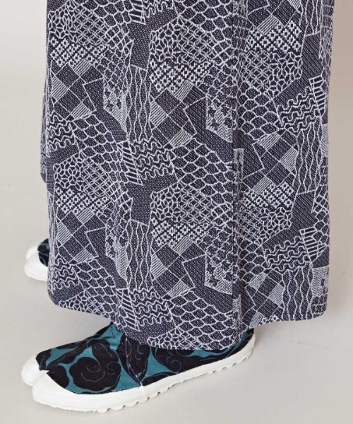 カヤ パンツ 「カヤ」破れ刺し子メンズワイドパンツ メンズ レディース