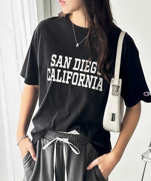 Champion tシャツ 「新色追加」別注「Champion×GeeRA」ロゴT
