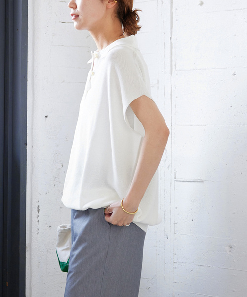 【新品】JOURNAL STANDARD relume ウォッシャブルポロニット JOURNAL STANDARD relume ニット ウォッシャブルポロニット