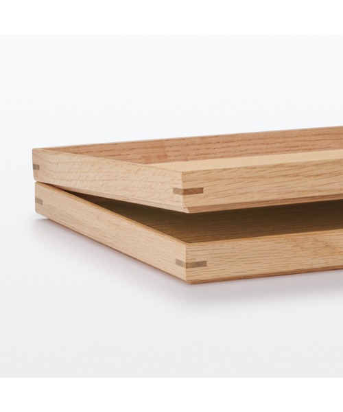 無印良品（MUJI） ランチョンマット 木製 角型トレー 約幅27×奥行