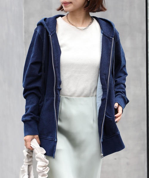 レディース パーカー トップス ネイビー 花 ユナイテッドアスレ お洒落 青レ United Athle（ユナイテッドアスレ） パーカー メンズ レディース