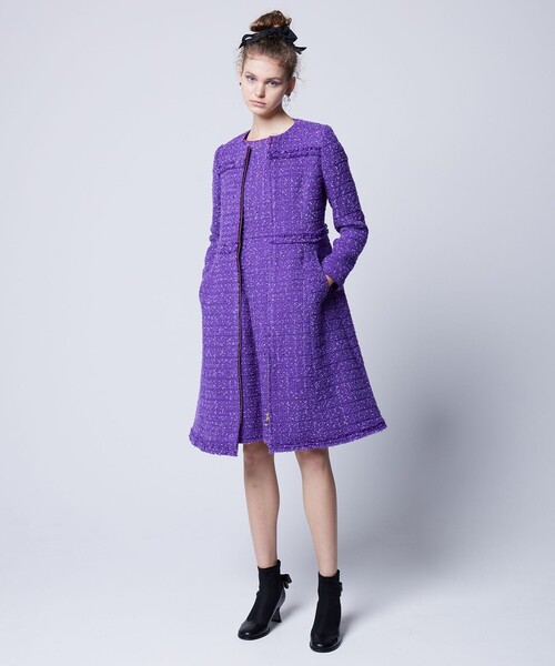 TOCCA（トッカ） ノーカラーコート コート SWEET TWINKLE ツイード