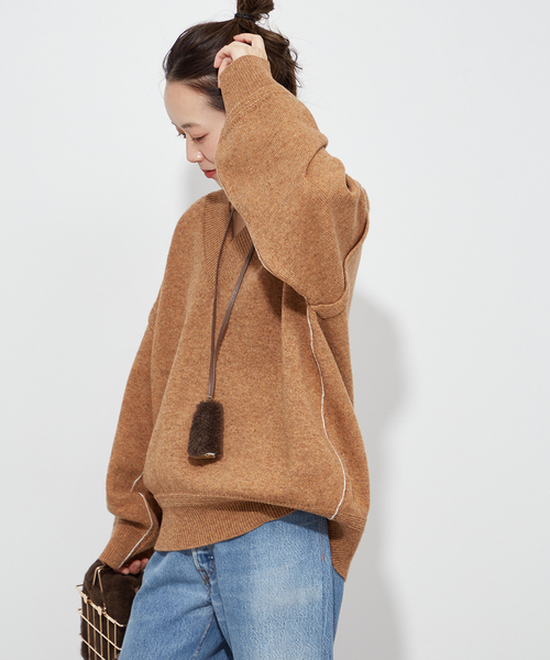 Plage NEPLA. 　ネプラ 別注 V ニット(ブラウン) NEPLA. / ネプラ 別注 V ニット(ブラウン)（ニット／セーター）｜Plage