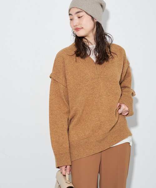 Plage NEPLA. 　ネプラ 別注 V ニット(ブラウン) NEPLA. / ネプラ 別注 V ニット(ブラウン)（ニット／セーター）｜Plage