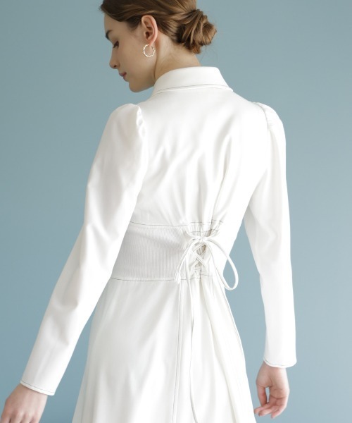 And Couture ワンピース ウエストリブフロントジップワンピース