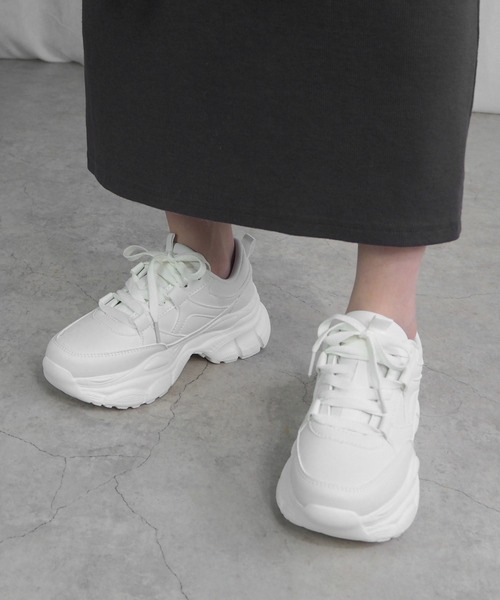 minia（ミニア） スニーカー フレアソールダッドスニーカー レディース