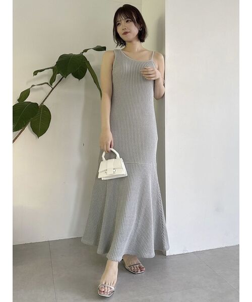 dazzlin ワンピース 「WEB限定」ワッフルアシメマーメイド