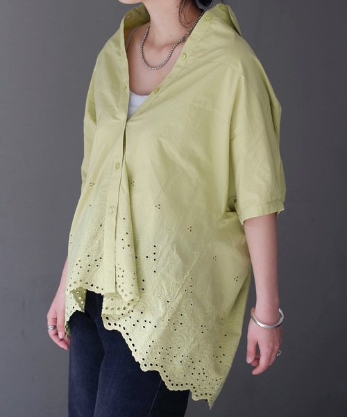 NAO】インド綿100%、スカラップ刺繍ブラウス｜ナイスクラップ