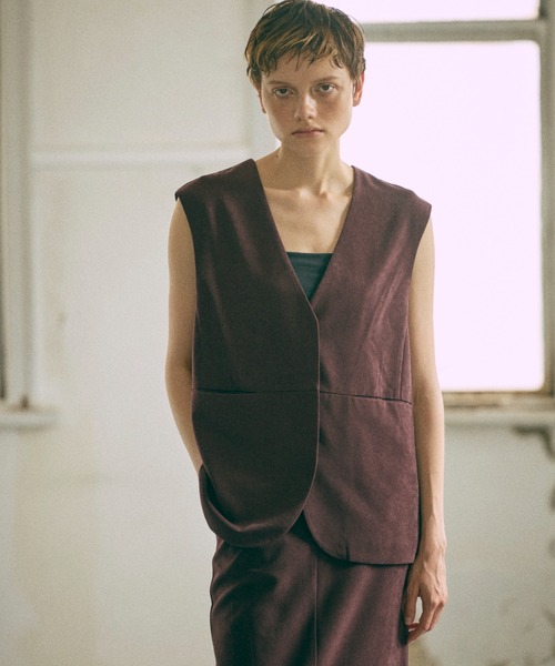 ベスト ジレ 「Set Up」Faux Suede Gilet レディース EN NEUME ベスト ジレ 「Set Up」Faux Suede Gilet レディース