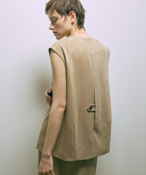 ベスト ジレ 「Set Up」Faux Suede Gilet レディース EN NEUME ベスト ジレ 「Set Up」Faux Suede Gilet レディース