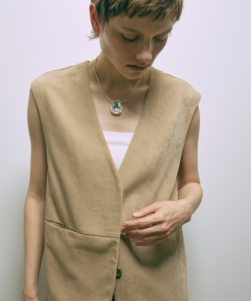 ベスト ジレ 「Set Up」Faux Suede Gilet レディース EN NEUME ベスト ジレ 「Set Up」Faux Suede Gilet レディース