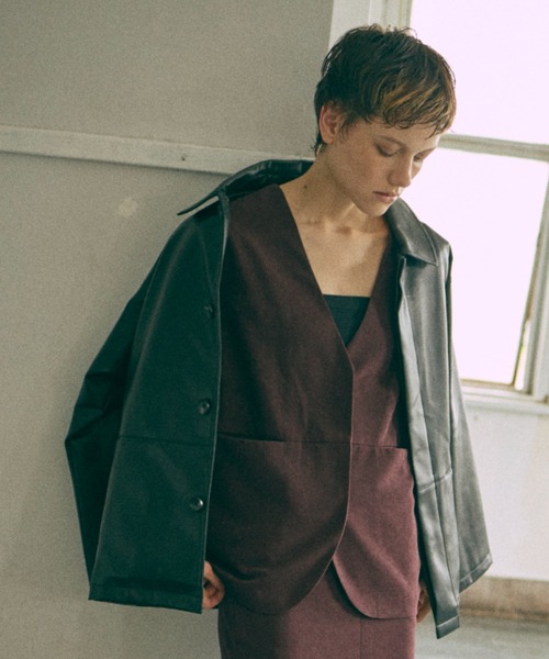 ベスト ジレ 「Set Up」Faux Suede Gilet レディース EN NEUME ベスト ジレ 「Set Up」Faux Suede Gilet レディース