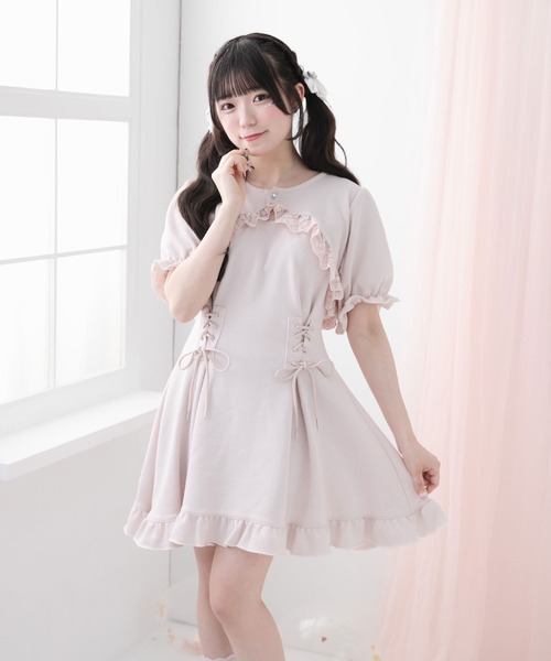 BUBBLES サイドレーススウェットワンピース BUBBLES】サイドレーススウェットワンピース | sparkling mall