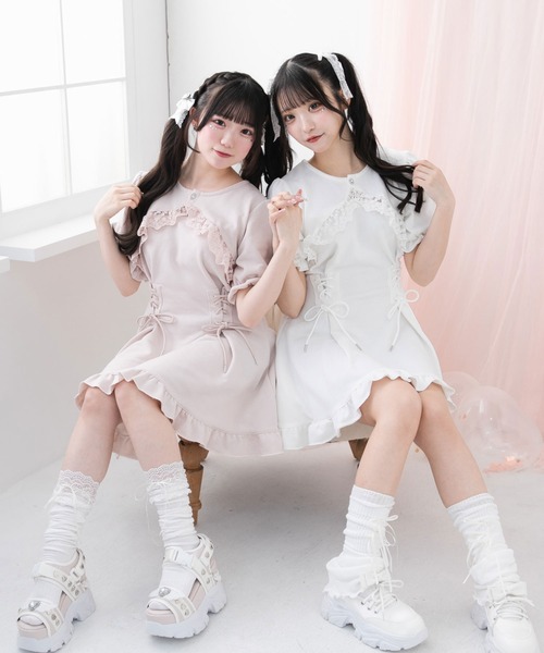 DearMyLoveRose ワンピース サイドレースアップボレロドッキング