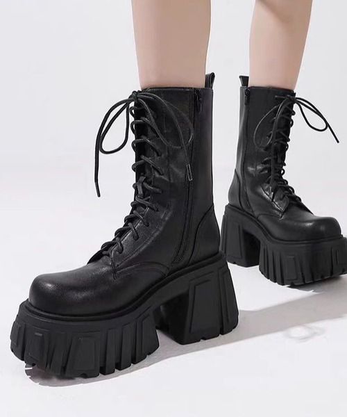 ブーツ 厚底 レースアップブーツ レディース : ZOZOTOWN Yahoo!店
