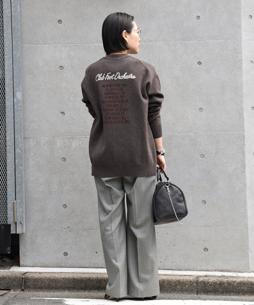 カーディガン GLENARAトロンプルイユ2wayカーディガン
