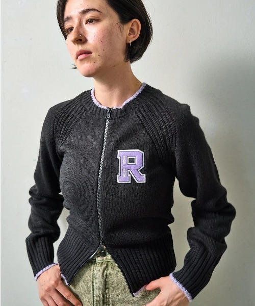 カーディガン RVCA レディース ZIP THRU KNIT CARDIG 0 カーディガン/ルーカワッペンジップアップニットカーディガン レディー RVCA カーディガン レディース ZIP THRU KNIT CARDIG 0