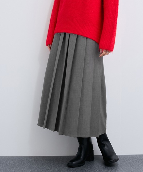 特別セール！CLOCHE えんじ色プリーツスカート LE CERCLE par rope' スカート チェックプリーツスカート